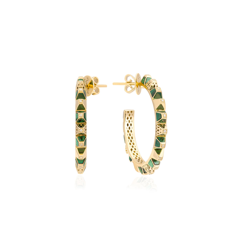 Dina J - Heritage Diamond Colored Hoops