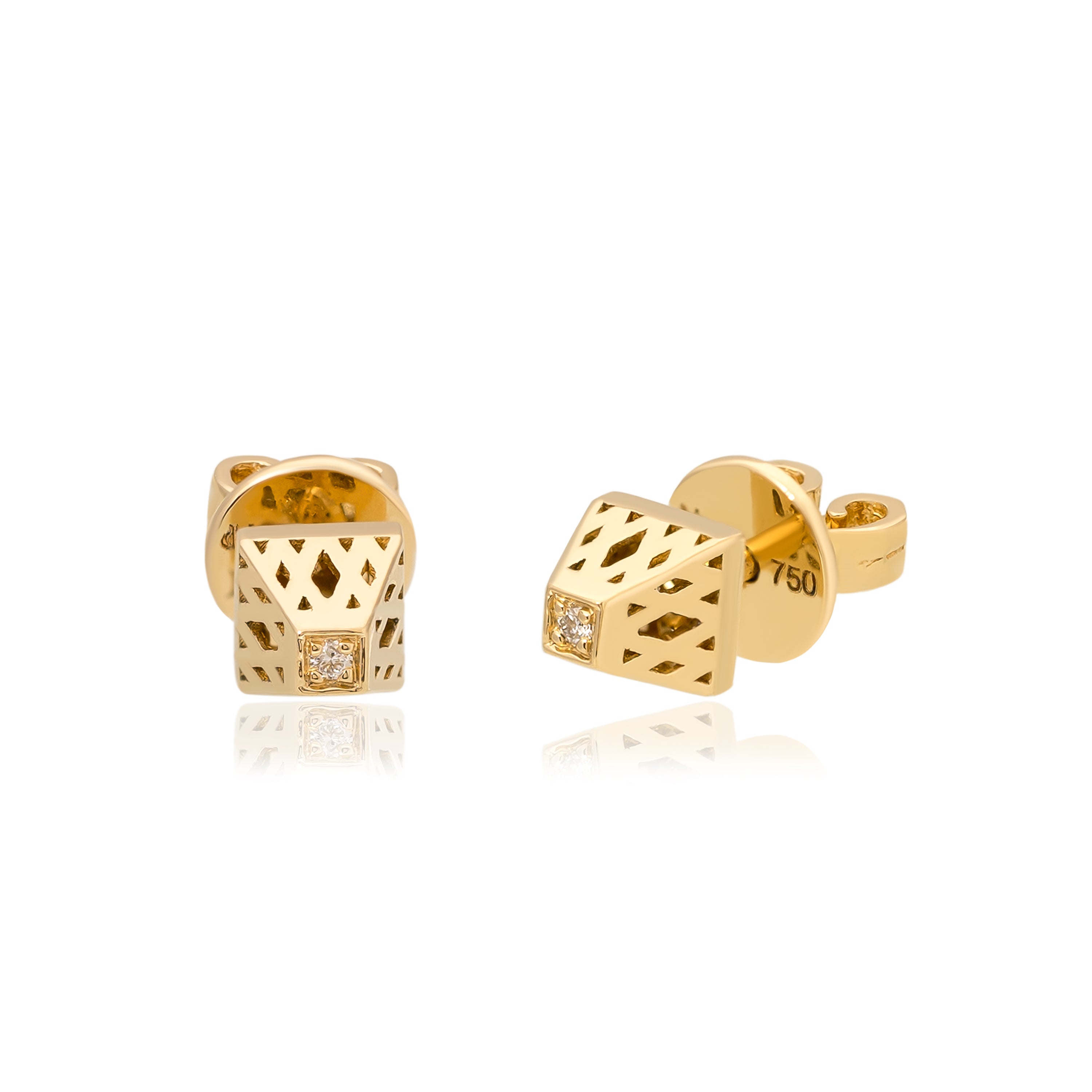 Dina J - Diamond Heritage Stud Earrings