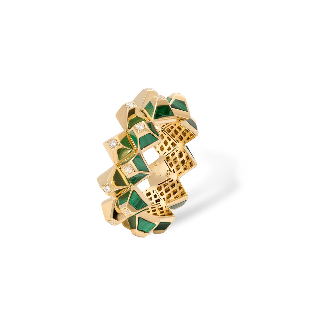 Dina J - Heritage Colored Double Row Ring