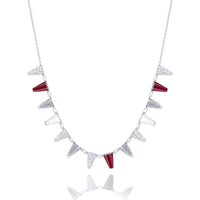 Mother of Pearl and Red Coral Diamond Happiness Necklace