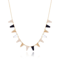 Onyx and Mother of Pearl Diamond Happiness Necklace