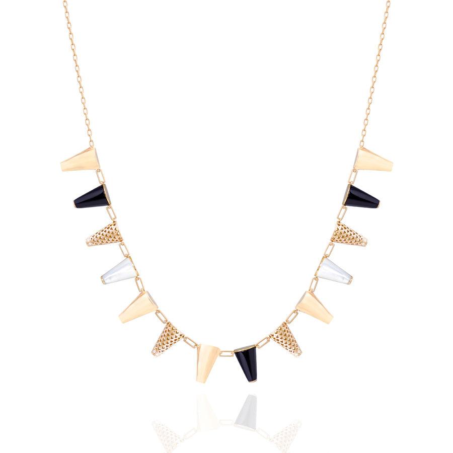 Onyx and Mother of Pearl Happiness Necklace