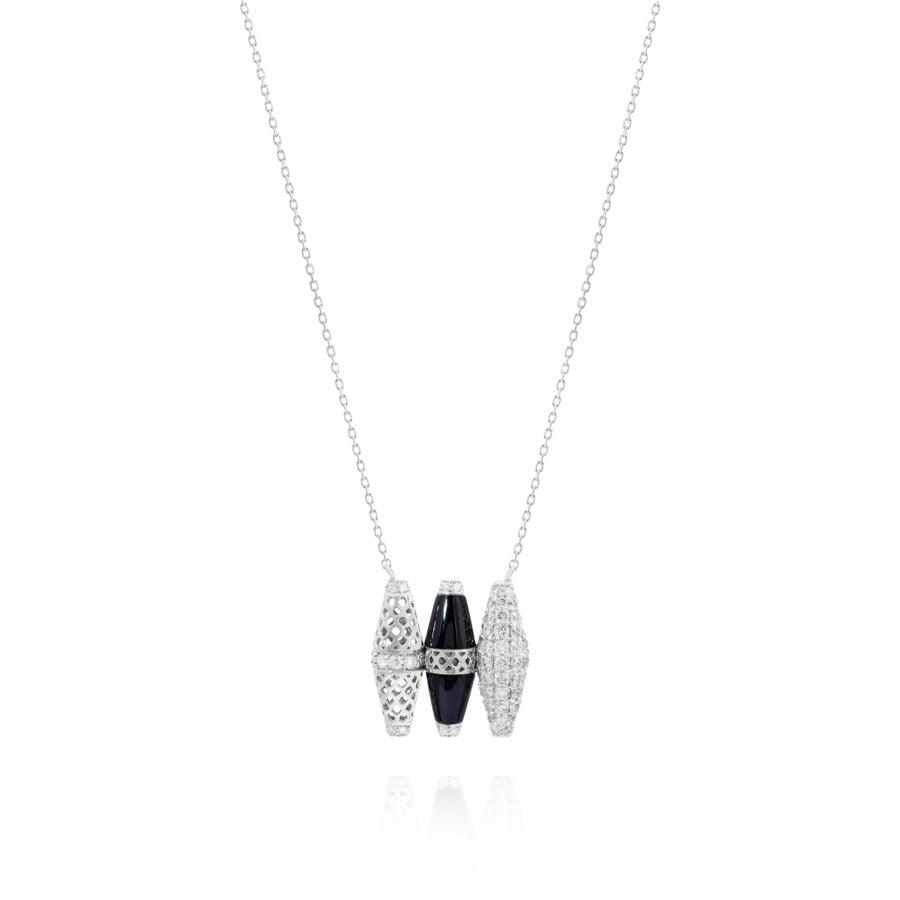 Onyx Diamond Happiness Tri-Pendant