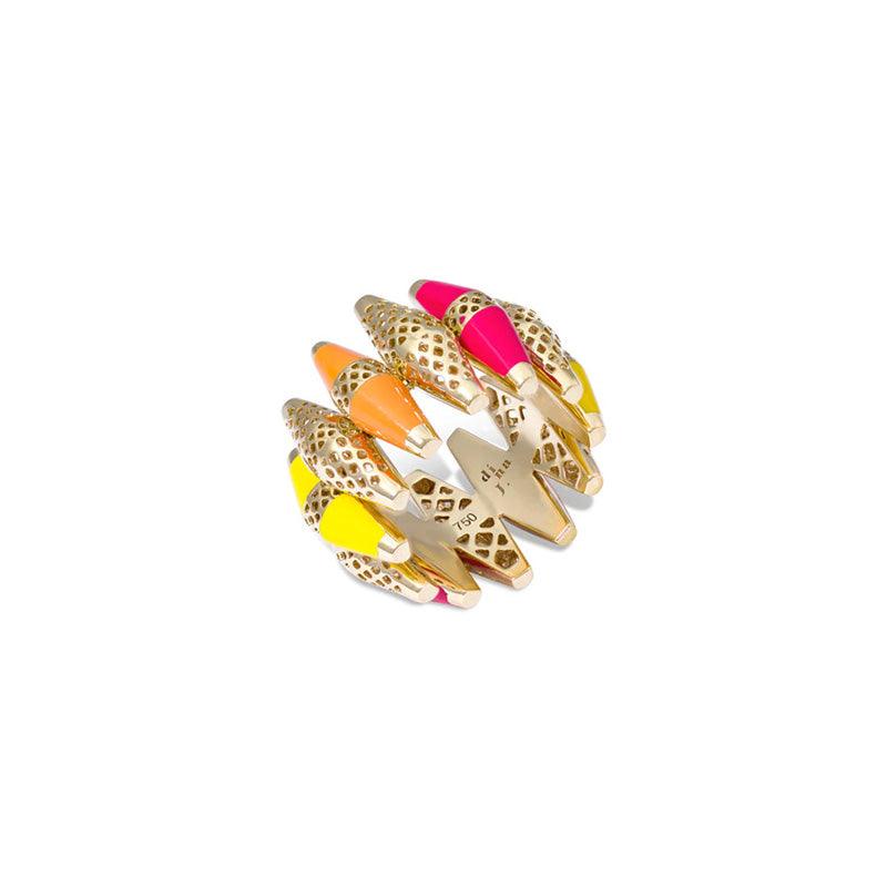 Rainbow Enamel Happiness Bullet Ring