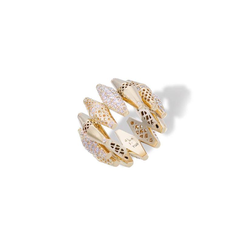 Yellow Gold Diamond Happiness Bullet Ring