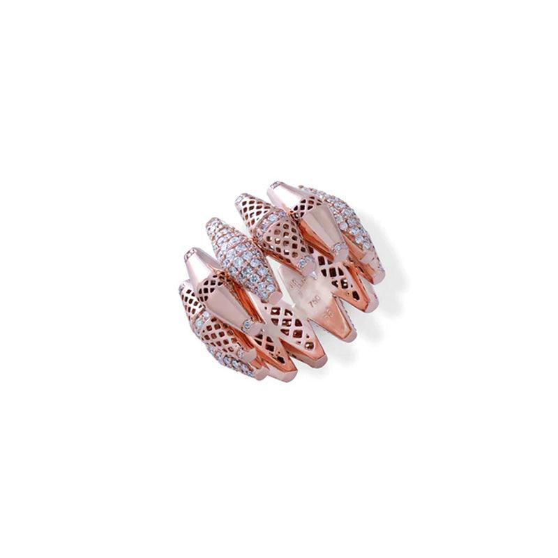 Rose Gold Diamond Happiness Bullet Ring