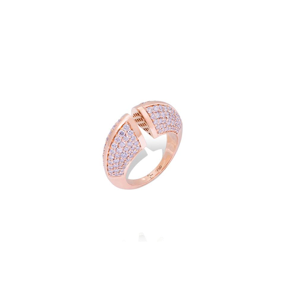 Rose Gold Diamond Happiness Open Ring
