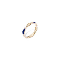 Blue Enamel Diamond Happiness Stackable Ring