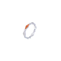 Orange Enamel Diamond Happiness Stackable Ring