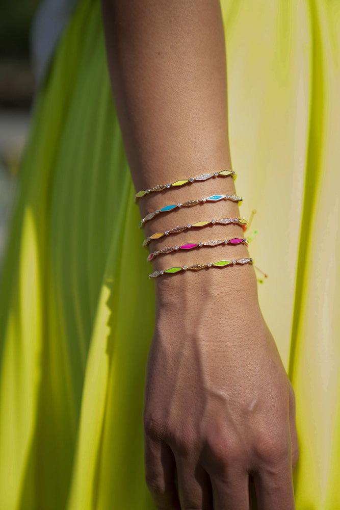 Multi-Coloured Diamond Happiness Bracelet Model