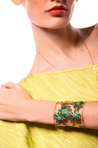 Malachite and Yellow Sapphire Diamond Hayat Bangle Model